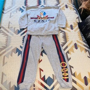 Sega Sonic Sweatsuit Pair Boys Size Small